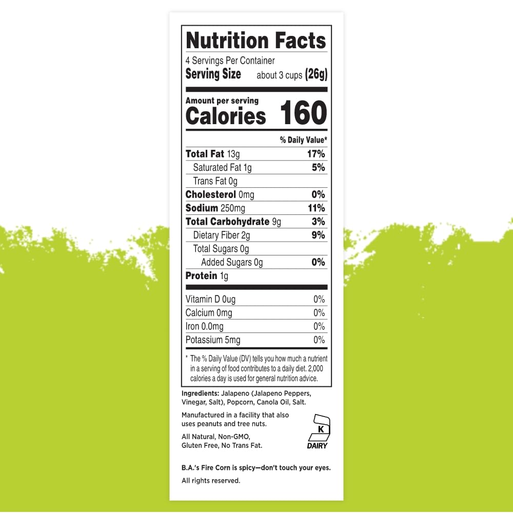 FIRE CORN Jalapeno Popcorn, Gluten Free, Spicy Snacks, 22.8 oz Sharing Bags, Pack of 6