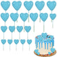 Beishida 20 Pcs Blue Heart Cake Toppers 3D Heart Cake Toppers Foam Toppers Cake Decoration Happy Birthday Cake Diy Cake Insert F