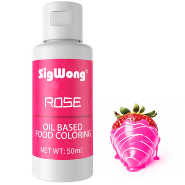 Oil Based Food Coloring for Chocolate - 50ml Rose Upgraded Edible Oil Based Food Dye for Cake Decorating, Baking, Candy Melts, C