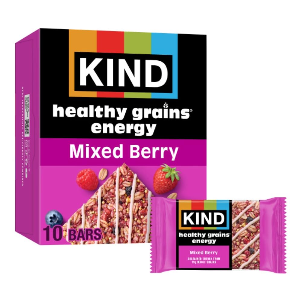 KIND Healthy Grains Energy Bars, Mixed Berry, Gluten Free, 10 Ct Value Pack, 14.1oz