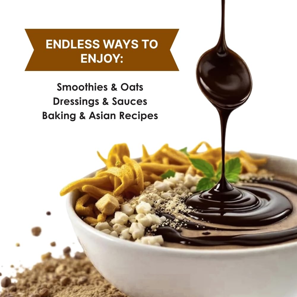 Organic Black Tahini Paste 16 oz (1lb) - Black Sesame Paste - USDA Certified  Kosher  Gluten Free Tahini Sauce - Creamy Tahini Organic with Hulled Sesame Seeds for Dressigns  Dips  Spreads & Hummus - The Holly Tree