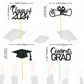 Moitkptt Graduation Cupcake Toppers Set of 24, Black Cardboard, Class of 2025 Decorations, Model fhsh003