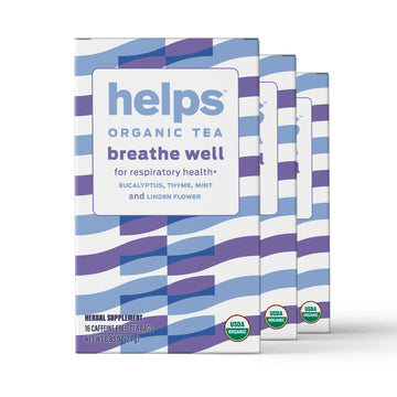 HELPS TEAS | Helps Breathe Well Tea | Organic herbal blend of Eucalyptus, Thyme, Tila and Mint that clear your sinuses and stren