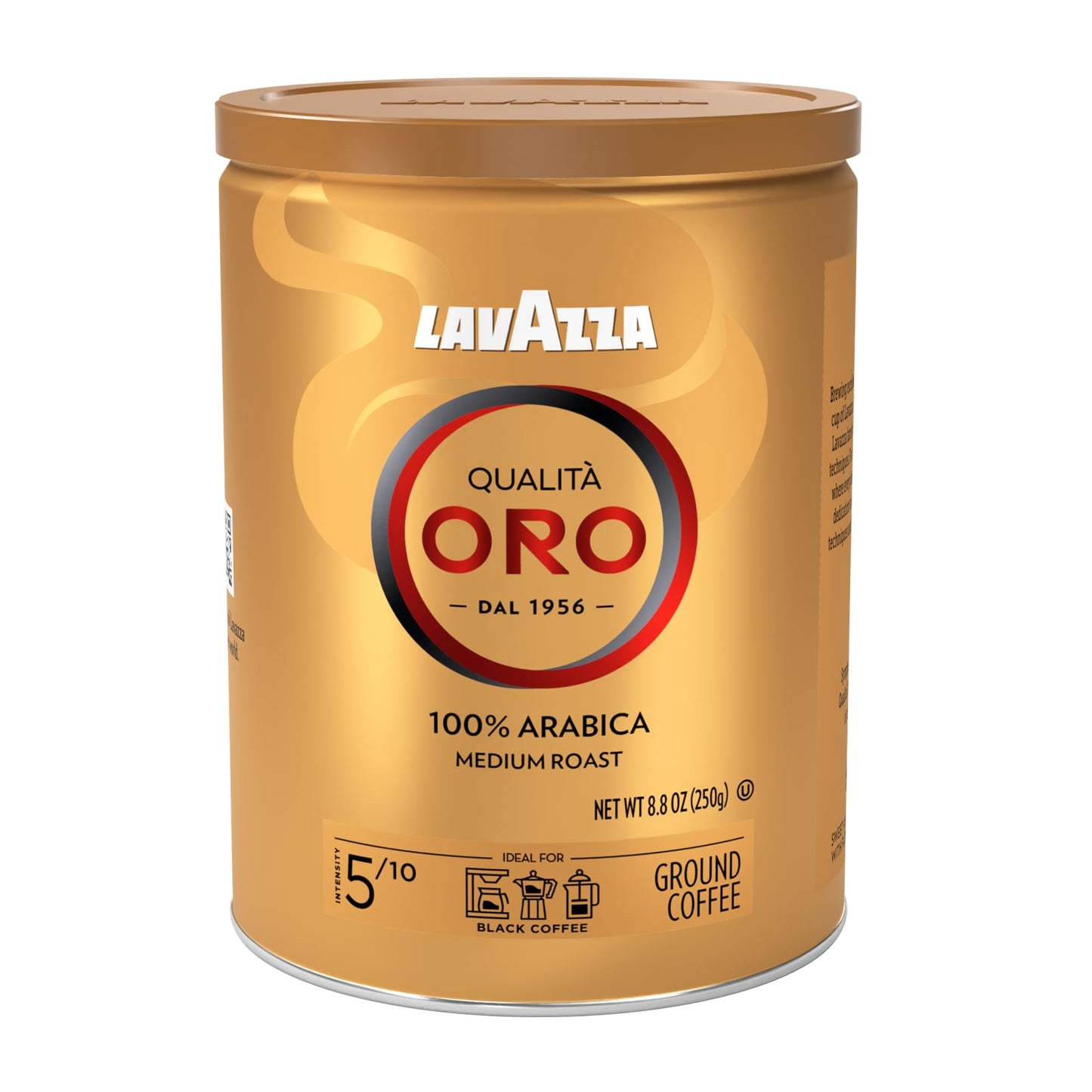 Lavazza Qualità Oro Ground Coffee, Medium Roast, 100% Arabica, 8.8 oz Tin, Pack of 4