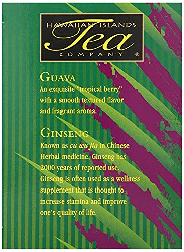 Hawaiian Islands Tea Company Guava Ginseng Green Tea, All Natural - 120 Teabags (6 Boxes)