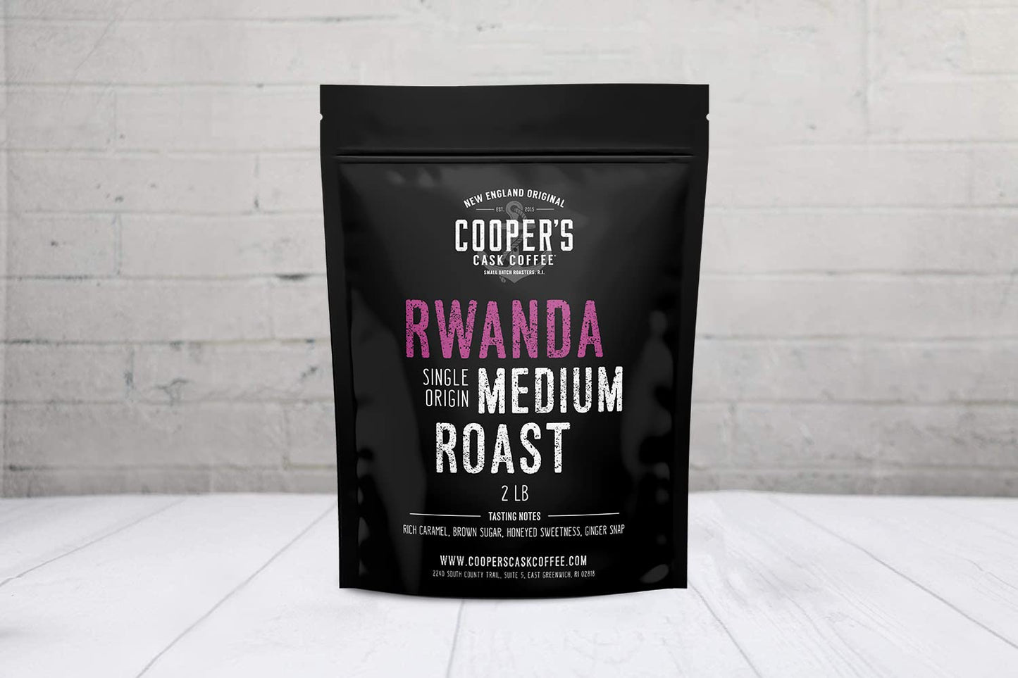 Coopers Cask Coffee Rwanda Medium Roast Whole Coffee Beans - 2lb Bag