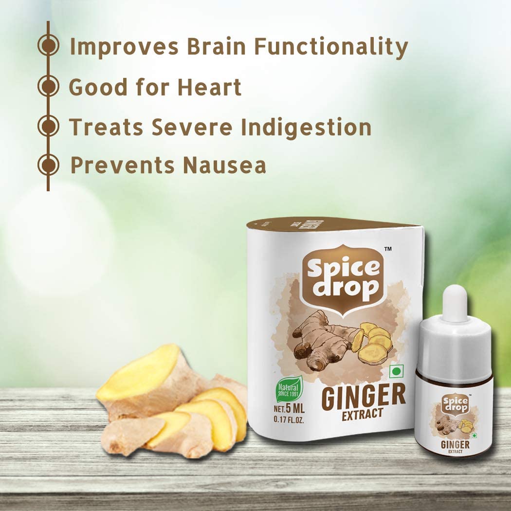 Spice Drop Pure Ginger Extract - Salad Dressing, Seasoning, Cooking, Baking, Tea, Coffee | Natural Immunity Booster | Premium Qu