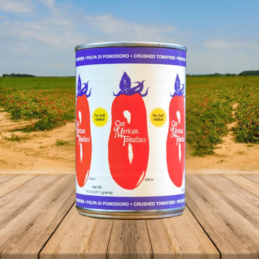 San Merican Tomato No Salt Added Crushed Tomatoes, 14.5 Oz
