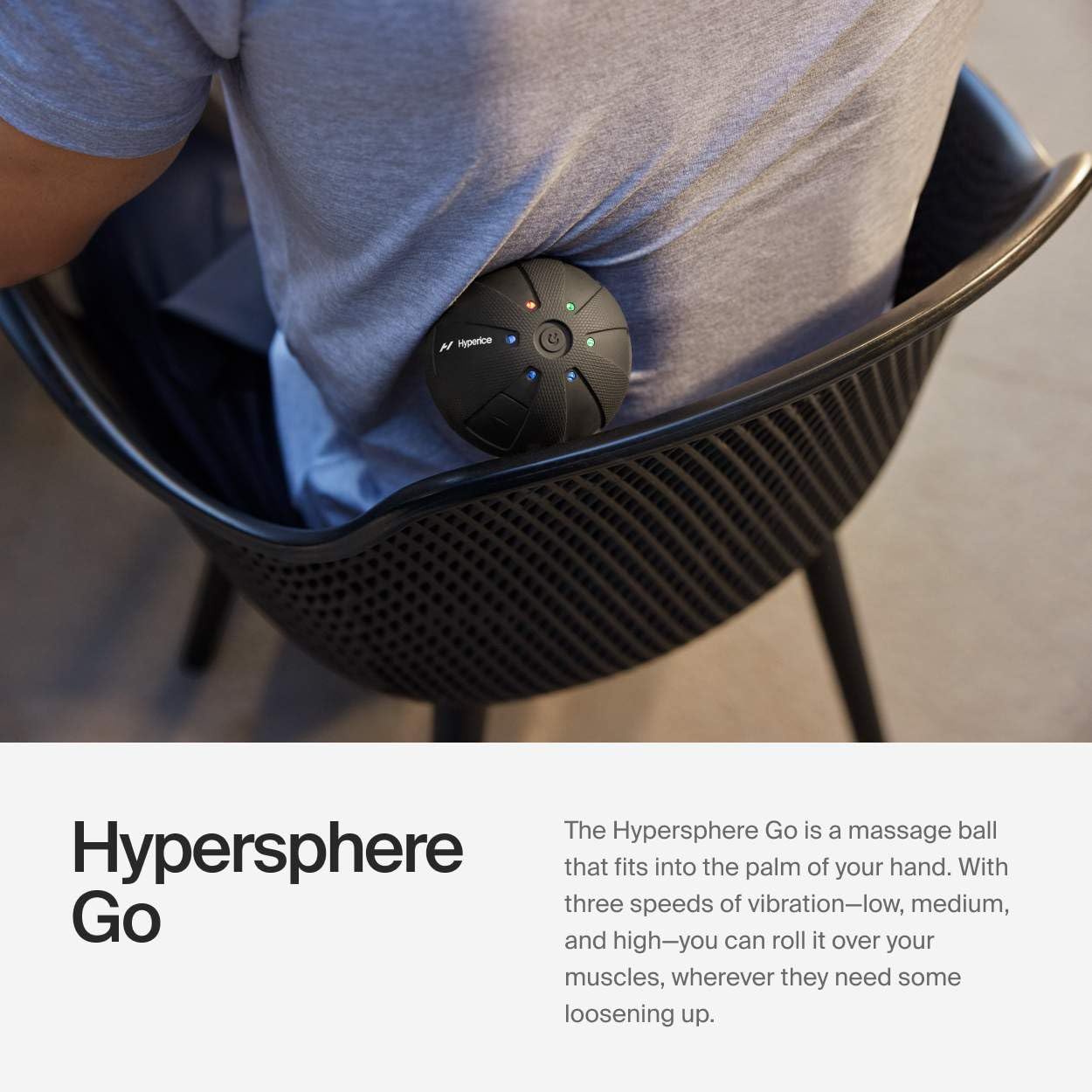 Hyperice Hypersphere Go - Vibrating Massage Ball For Muscle Recovery, Myofascial Release And Soreness Relief - Portable Fitness