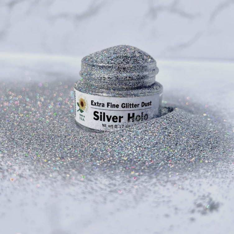 Sunflower Sugar Art Silver Hologram Glitter Cake Dust – Non-Toxic, 5g elegant Cake Decoration