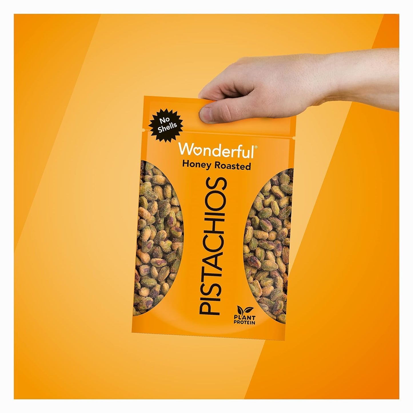 Wonderful Pistachios No Shells, Honey Roasted, 11 Ounce Bag, Protein Snack, Gluten Free, On-the Go Snack (Pack of 2)