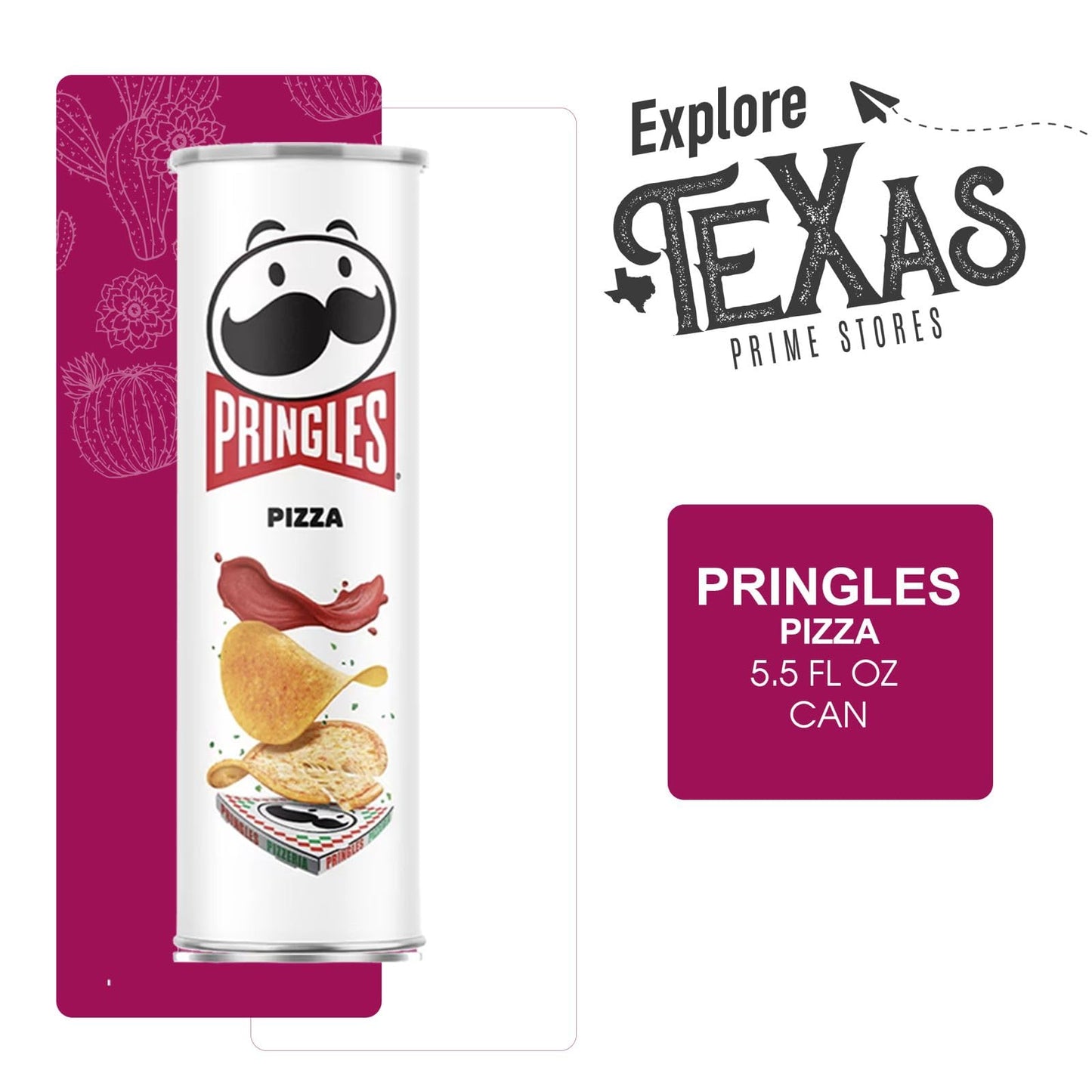 Pringles 12- Count Of Pizza Potato Crisps Chips, On-The-Go Lunch Snack 5.5 Oz Can + 1 Freebie By Unique Outlet