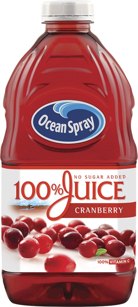 Ocean Spray 100% Juice Cranberry, 60 Ounce Bottles (Pack Of 8)