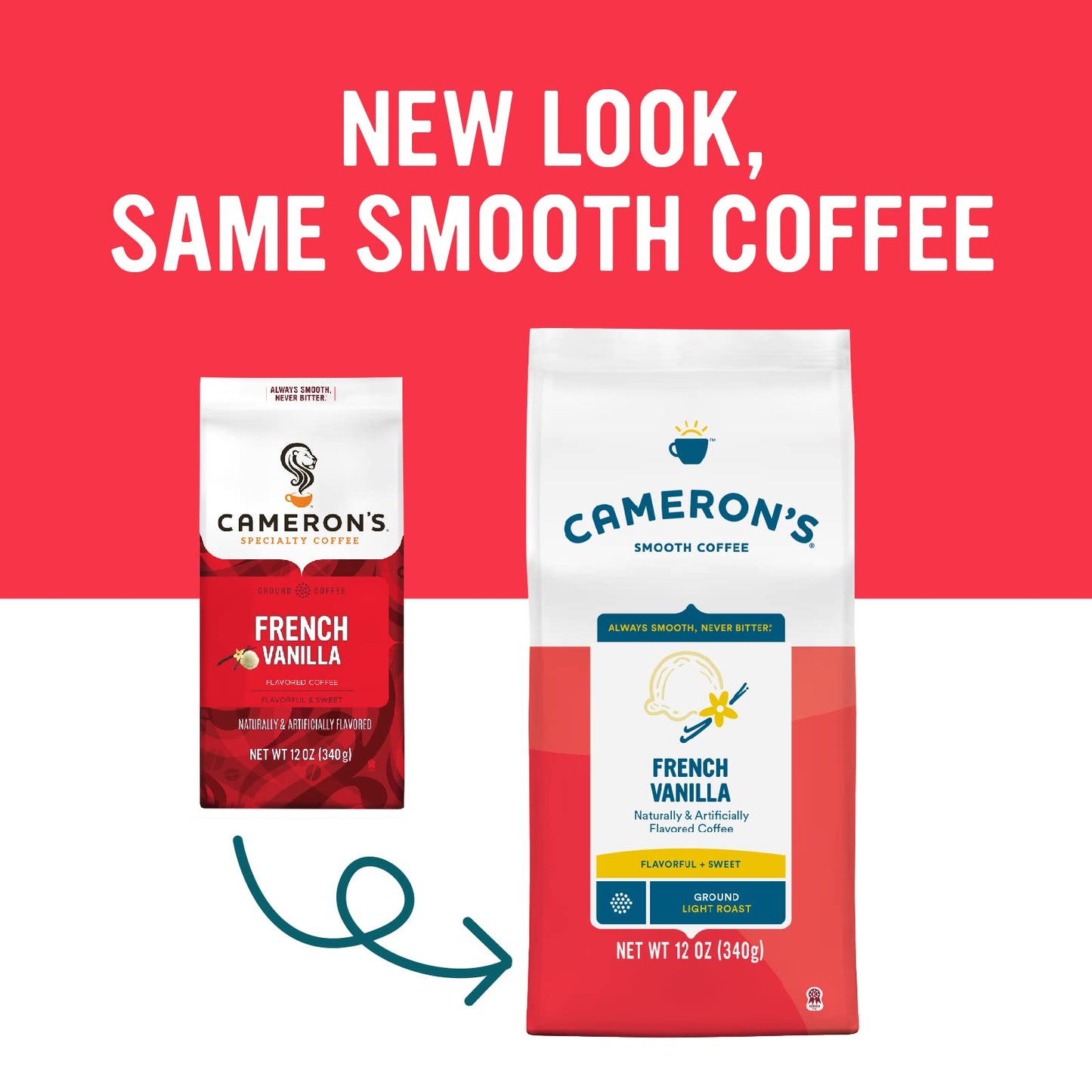Camerons Coffee Roasted Ground Coffee, French Vanilla Flavor, 12 Ounce Bag