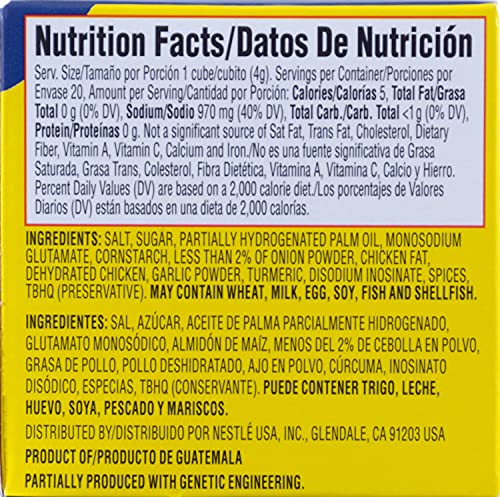 Maggi Chicken Flavor Bouillon 20 Cubes, 2.80 Ounce (Pack of 24)