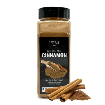 Fresh Finest Ground Cinnamon - Premium Quality Spice - 12.3oz (350G) - Aromatic Flavor for Culinary Use