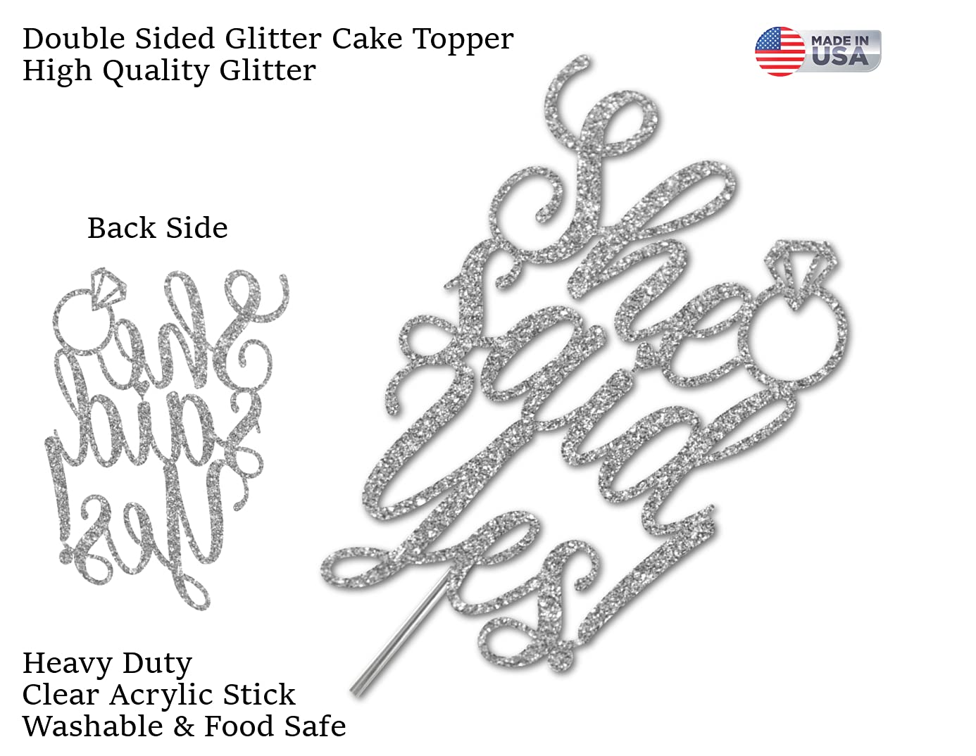 She Said Yes Glitter Cake Topper, Wedding Party Decorations Ideas, Anniversary, Bachelorette, Engagement, Premium Quality Decora