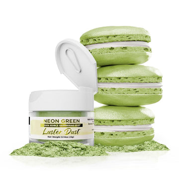 Luster Dust - Neon Green (4g 1x Jar) | Edible Vegan Dust & Paint for Cake Decorating, Ice Cream, Desserts, Cocktails and Beverag