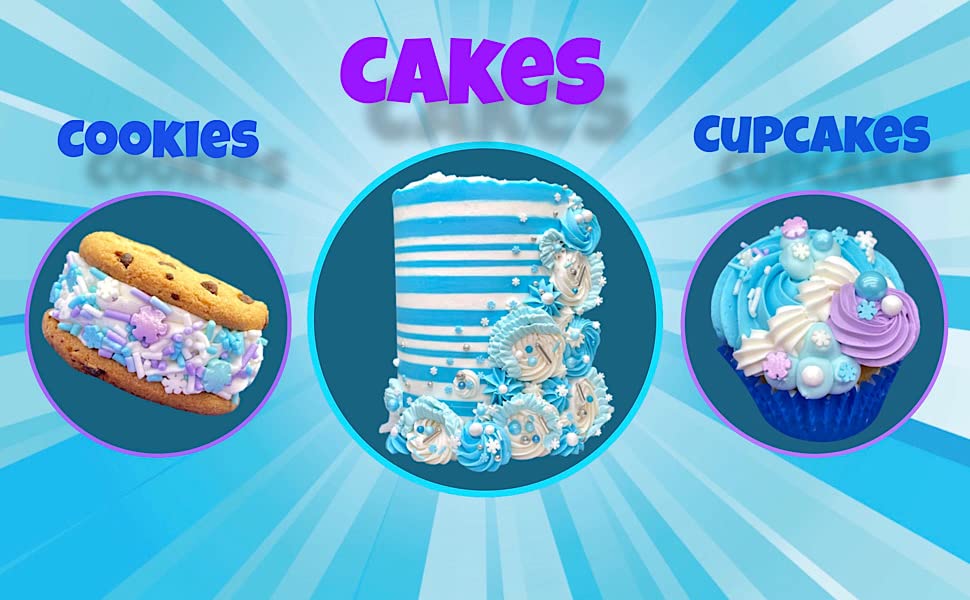 Snowflake Crystals Sanding Sugar | Sprinkles | Snowflake Sprinkles | Blue Sugar | Blue Sprinkles | Cookie Sprinkles | Manvscakes