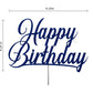 RokAPary Happy Birthday Glitter Cake Topper, Acrylic, Sturdy Double-Sided, Blue