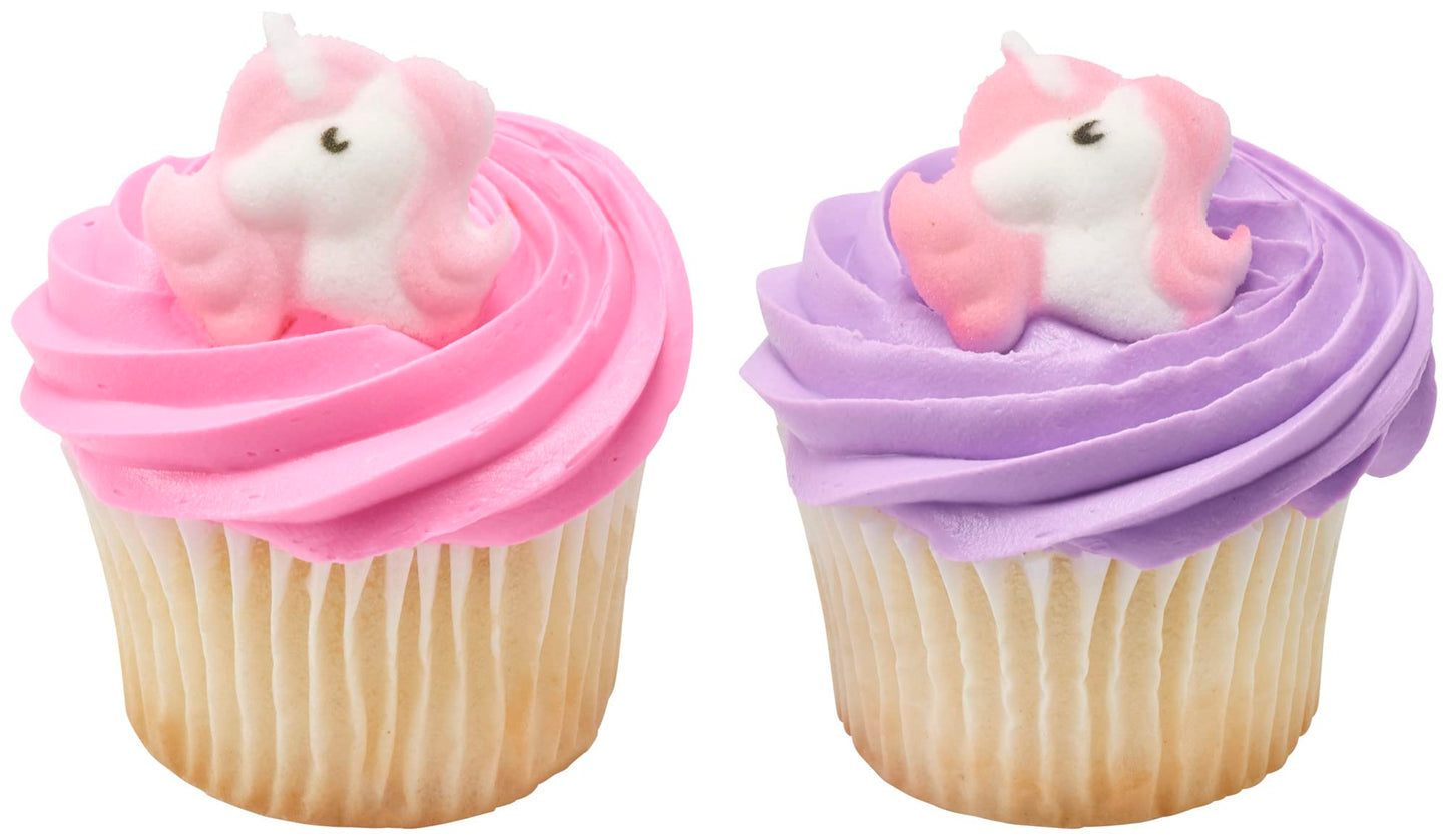 Lucks Dec-Ons Decorations Molded Sugar/Cup-Cake Topper, Lovely Little Unicorn, 1.375 Inch, 80 Count
