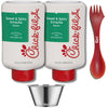 Chick-Fil-A Sweet & Spicy Sriracha Sauce  16 Fl Oz (2-Pack) Bundle With Giri Plastic Spork And Stainless Steel Condiment Cup (3 Items)