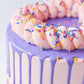 Sweets &   Boutique Edible Cake Sprinkles - Yellow Jimmies, Purple Nonpareils, Pink & Blue Sugar Pearls, Pixie Dust Color