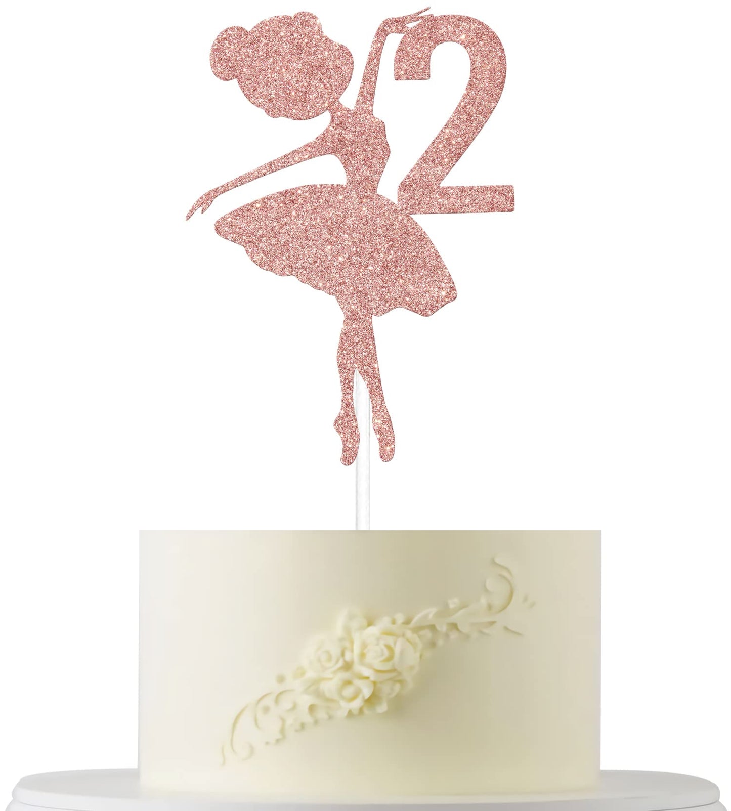 Ballerina 2Nd Birthday Cake Topper, Ballerina One Cake Topper, 2Nd Birthday Cake Topper, Ballerina Birthday Cake Decorations, Pr