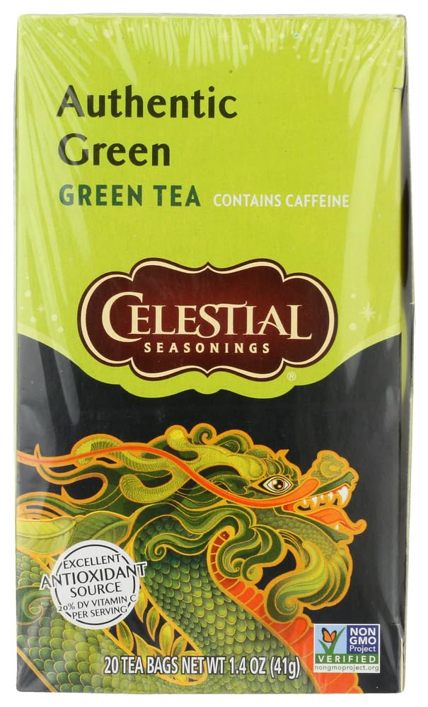 Celestial Seasonings, Tea Grn Authentic, 20 Bg, (Pack Of 6)
