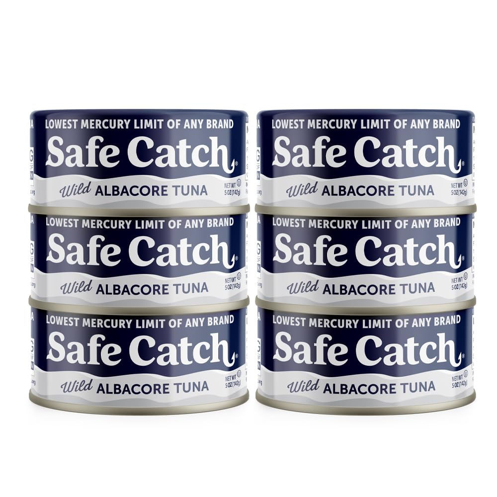 Safe Catch Wild Albacore Tuna - Canned Low Mercury, Gluten-Free, Non-GMO, 5oz (Pack of 6)