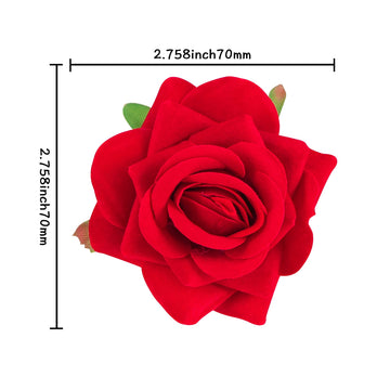 Gyufise 15Pcs Flower Cake Toppers Artificial Rose Cake Decorations Happy Birthday Cake Toppers Artificial Red Rose Flowers Cake