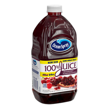 Ocean Spray 100% Juice Cranberry Pomegranate Blend, 64 Fl Oz Bottle, Pack of 8