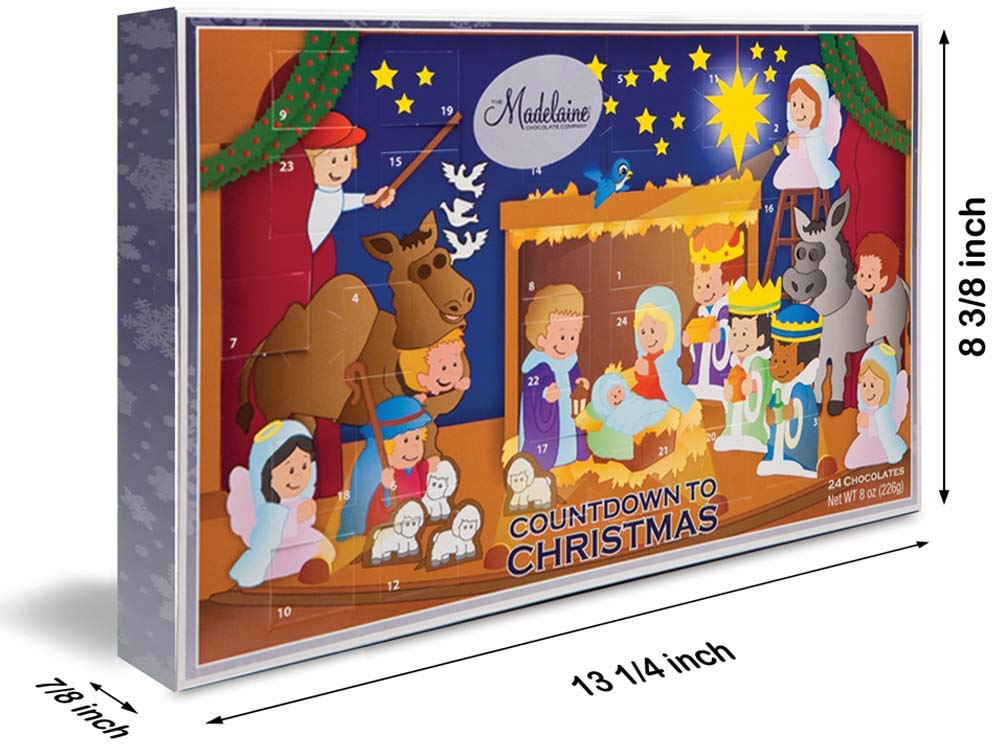 THE MADELAINE CHOCOLATE COMPANY Advent Calendar - 24 Milk Chocolates - 8oz - 2 Pack