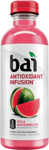 Bai Flavored Water, Antioxidant Infused, Kula Watermelon, 18 Fl Oz Bottle, Pack of 12