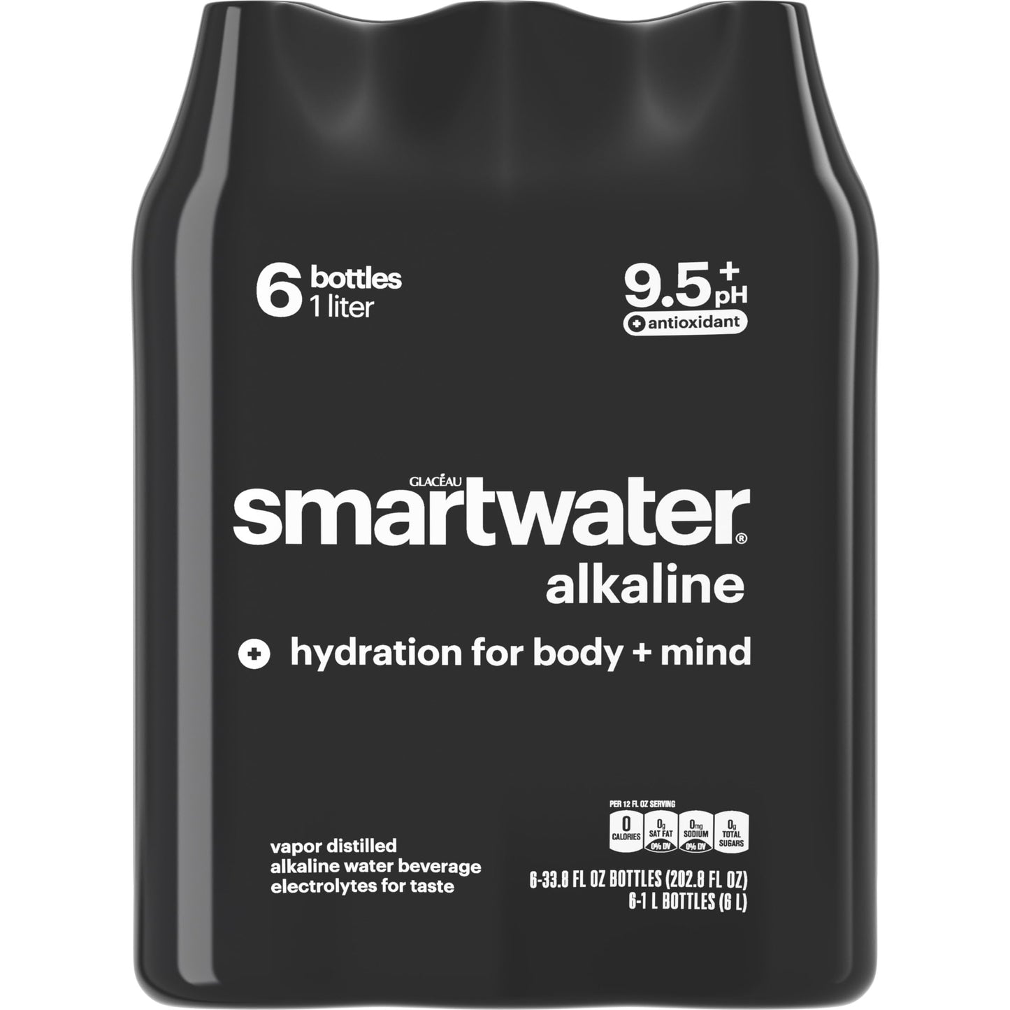 smartwater Smartwater Alkaline with Antioxidant, 1L (Pack of 6), 33.8 Fl Oz, Model 786162411174