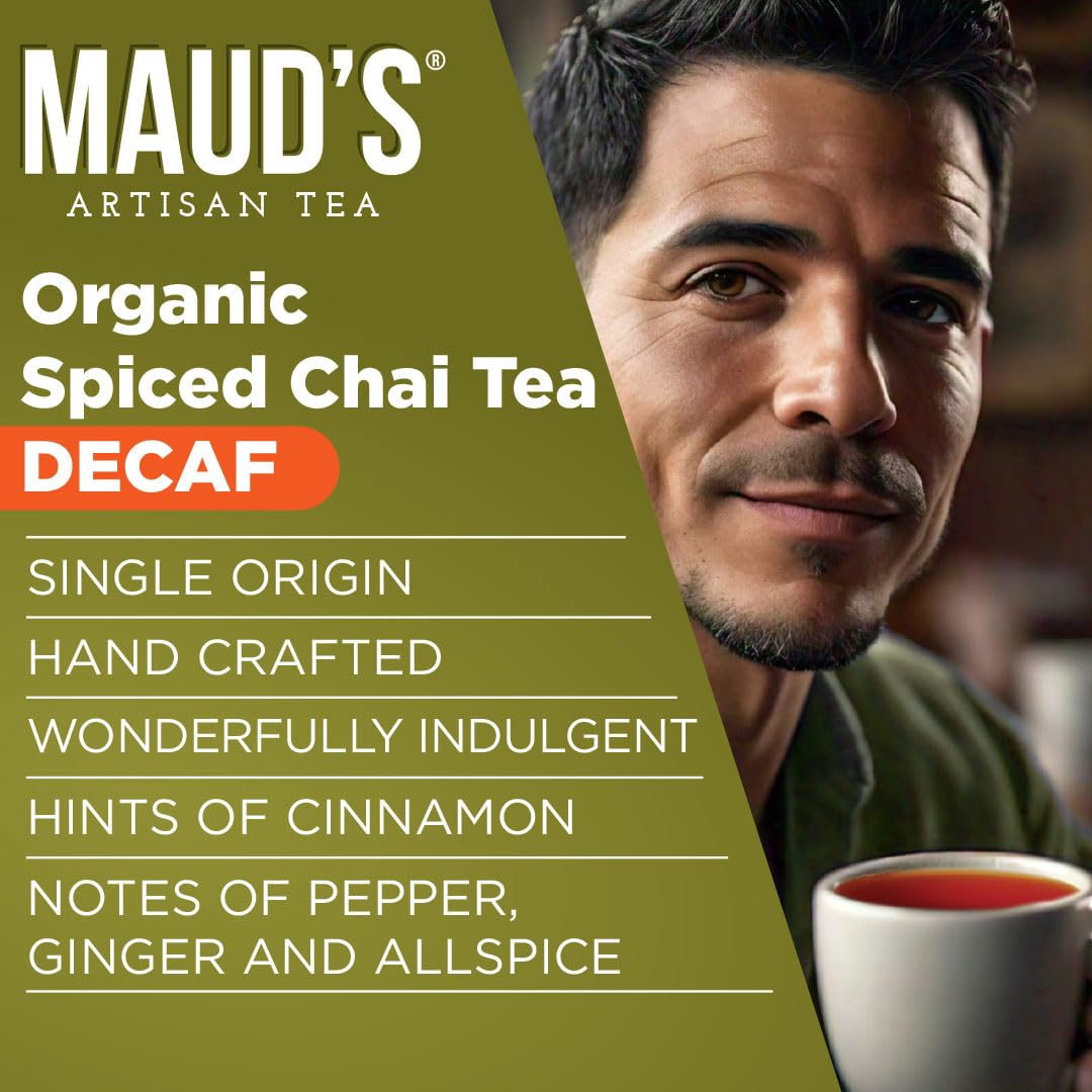 Maud'S Organic Decaf Chai Tea Pods, 24Ct. | Single Serve, Spiced Cha-Cha Chai Tea | 100% California Blended Organic Tea | Solar
