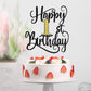 Happy 1Th Birthday Cake Topper, 1 Birthday Party Cake Decorations (Black And Gold Flashes, 1St)