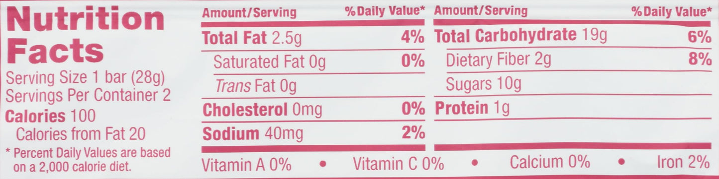 Natures Bakery Bar Fig Whole Wheat Raspberry, 2 Oz