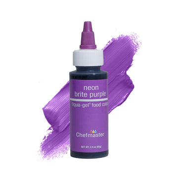 Chefmaster Neon Purple Liqua-Gel® Food Coloring | Vibrant Color | Professional-Grade Dye For Icing, Frosting, Fondant | Baking & Decorating | Fade-Resistant | Easy-To-Use | Made In Usa | 2.3 Oz