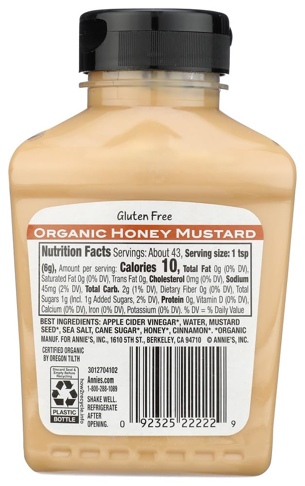 Annies Naturals Organic Honey Mustard, 9 Ounce - 12 Per Case.