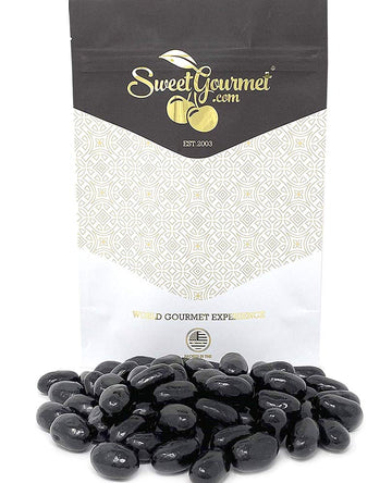 Sweetgourmet Jumbo Black Licorice Jelly Beans | Bulk Unwrapped | 2 Pounds