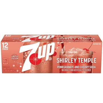 7Up Shirley Temple, Pomegranate And Cherry Flavored Soda Pop 12 Fl Oz Cans, 12 Pack - Limited Edition