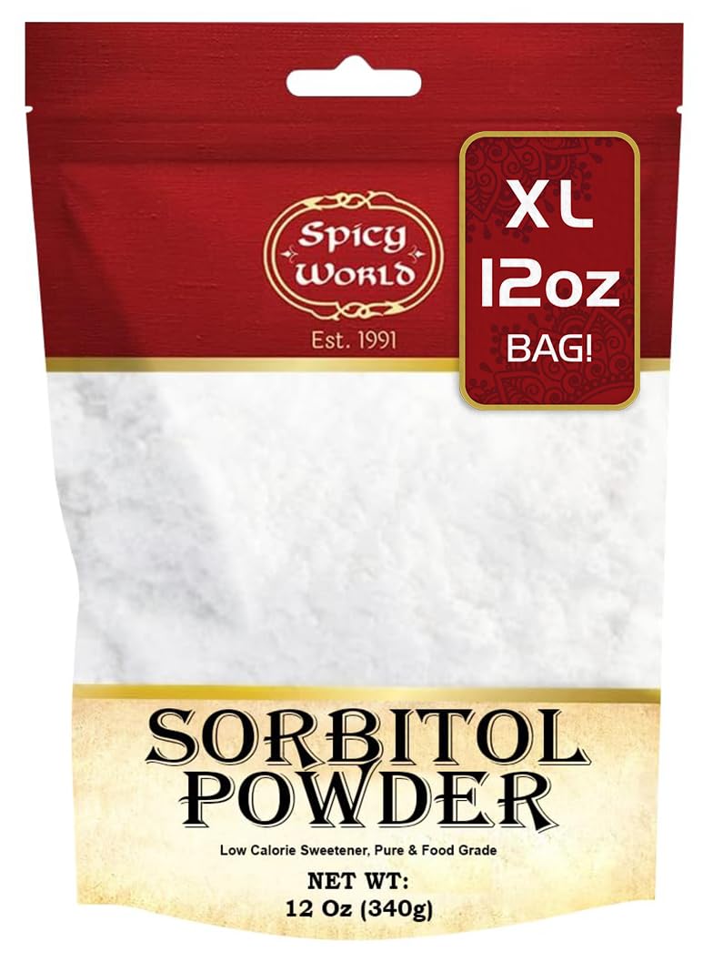 Sorbitol Powder 12oz Bag (340g) - Pure Ingredient, Low Calorie Sweetener, Food Grade, Sugar Substitute, Thickening Agent - Packa