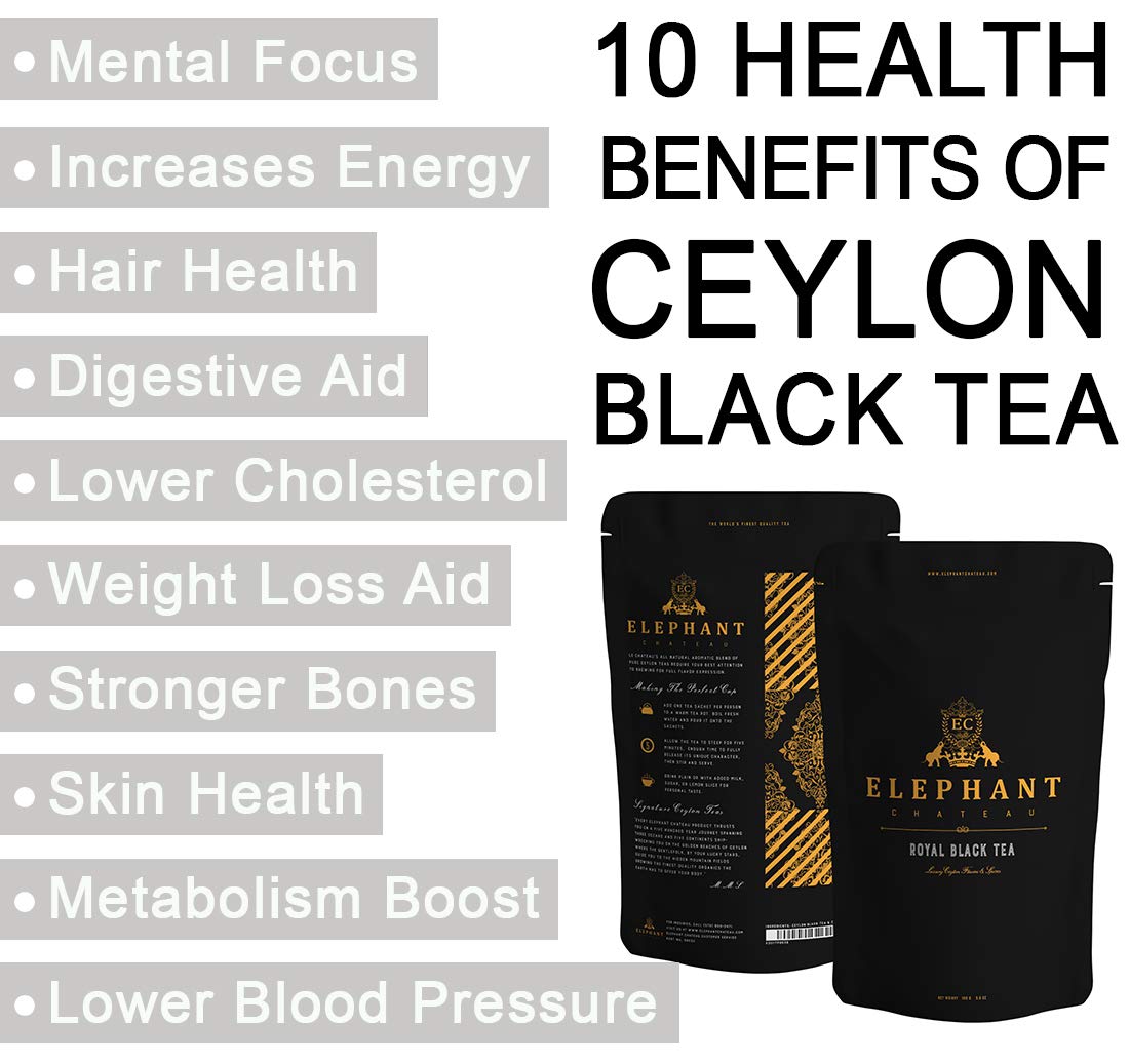 Elephant Chateau Royal Earl Grey Tea, 100 Cups, Fresh Cornflowers & Bergamot Oil, Traditional English Style, Collectible Gift Tube