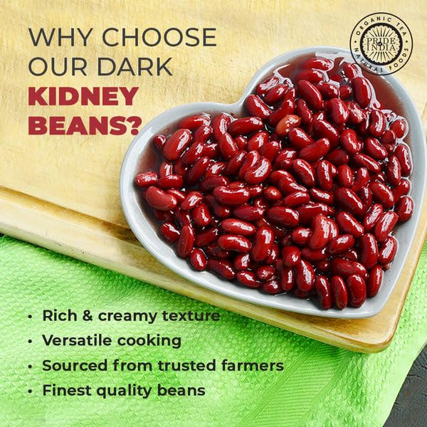 Pride Of India - Pack Of 6 - Indian Whole Dark Kidney Beans - Protein & Fiber Rich Rajma, 3 Pound Jar
