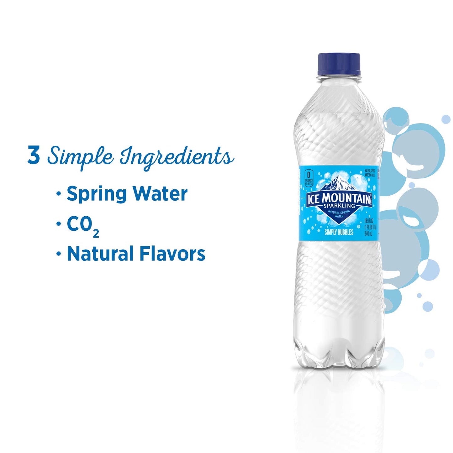 Ice Mountain Sparkling Water Simply Bubbles 33.8 Oz. Bottle