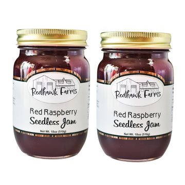 Redhawk Farms Seedless Red Raspberry Jam - All-Natural Raspberry Preserves with No Artificial Flavors or Preservatives - Non-GMO
