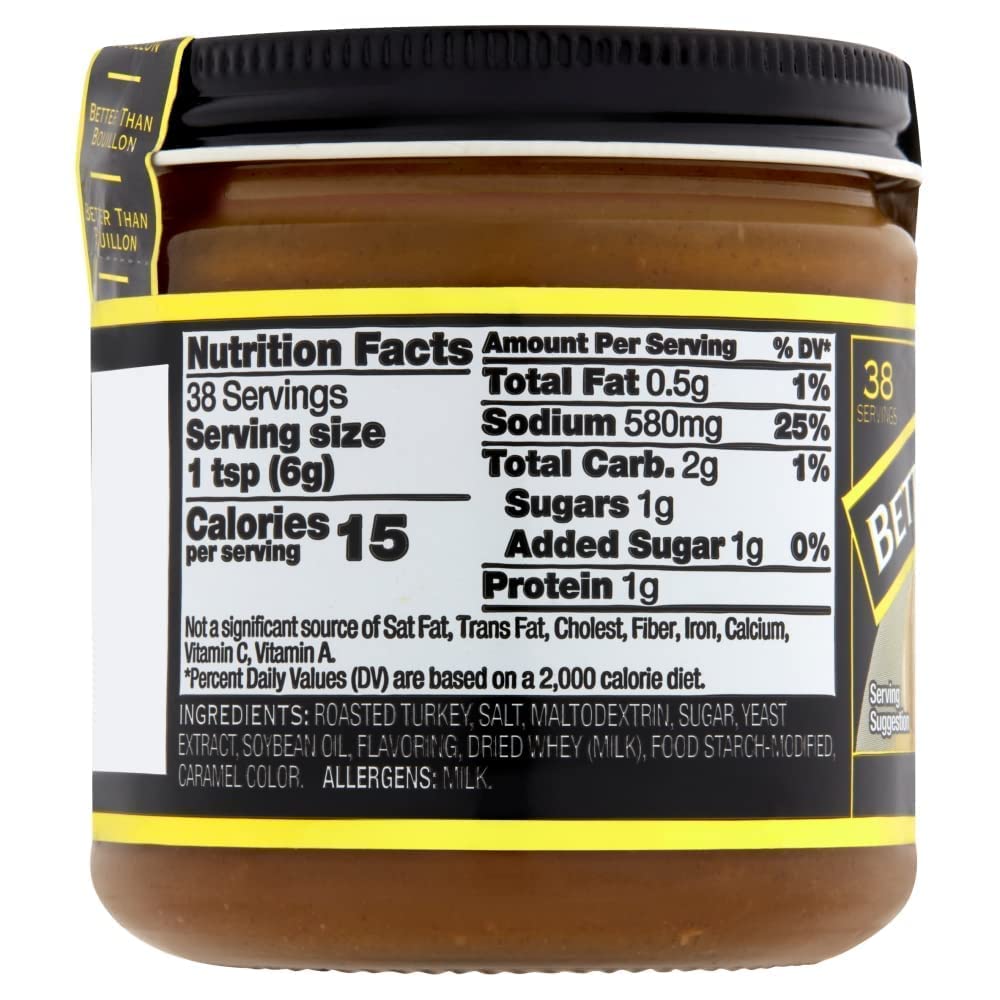 Better Than Bouillon Premium Turkey Base, Made With Roasted Turkey, 38 Servings Per Jar (8 Ounce (Pack Of 1))