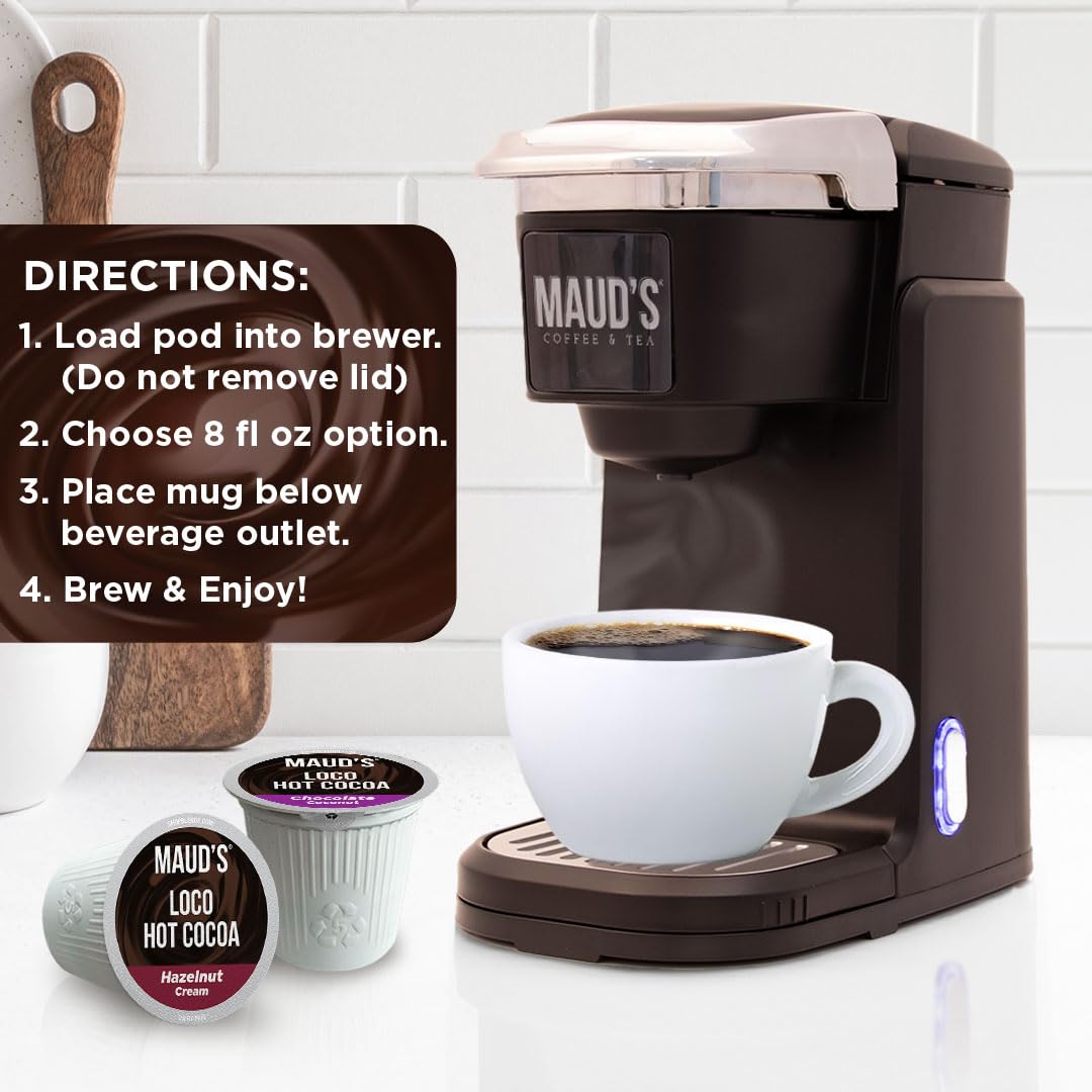 Mauds Flavored Hot Chocolate Variety Pack  48ct  Recyclable Single Serve Pods  Compatible with Keurig K Cups Maker