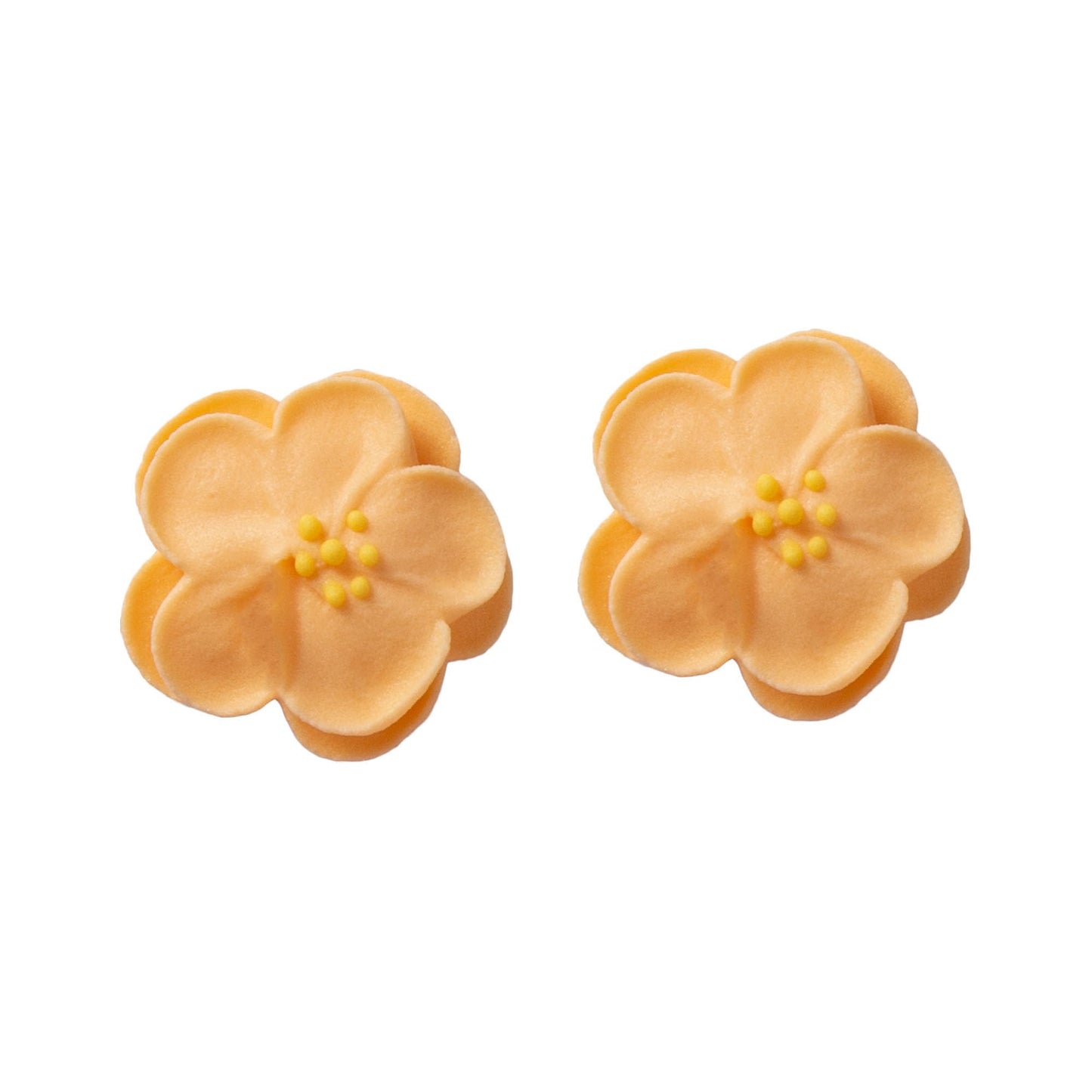OCREME Pansy Royal Icing Sugar Flower Set of 14 - 1 Inch Peach Cake Decorations for Birthdays, Weddings, and Baby Showers
